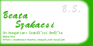 beata szakacsi business card